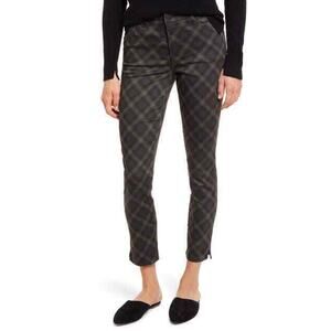 WIT & WISDOM NEW $68 Ab-Solution Plaid High Waist Ankle Skinny Pant Olive Size 2